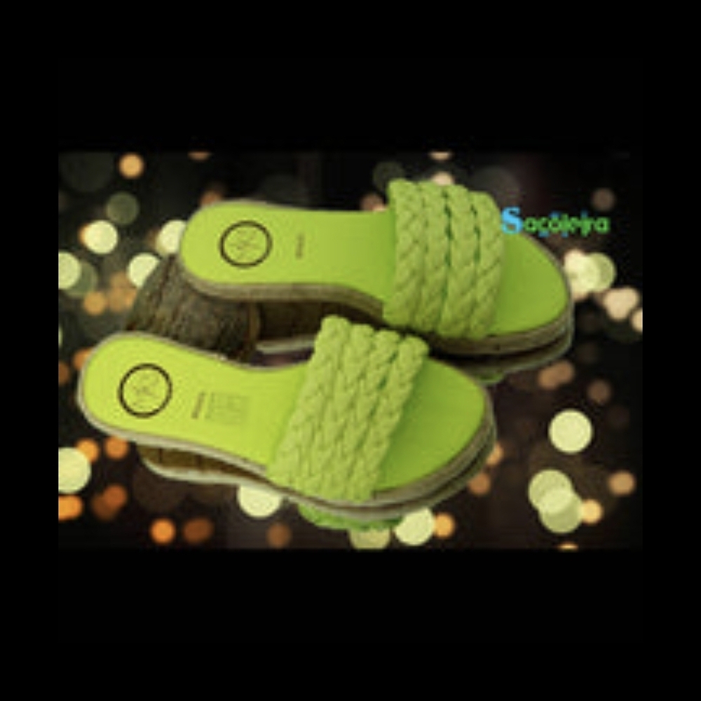 Vibrant Lime Braided Women's Sandals